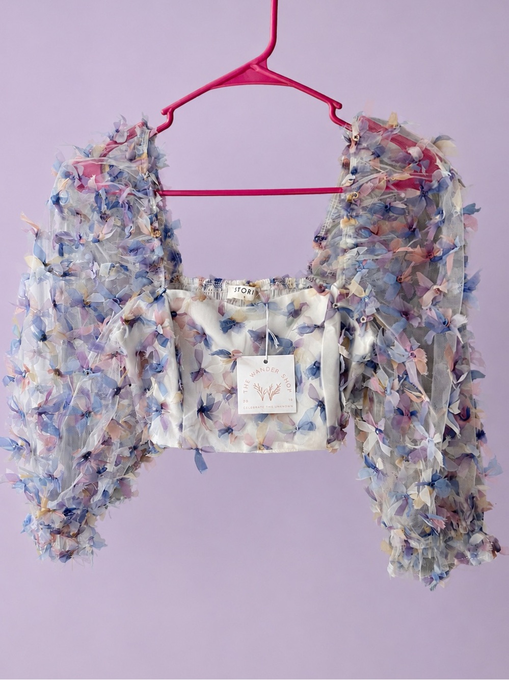 Storia Multicolor Floral Applique Sheer Hair Accessory